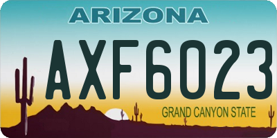 AZ license plate AXF6023