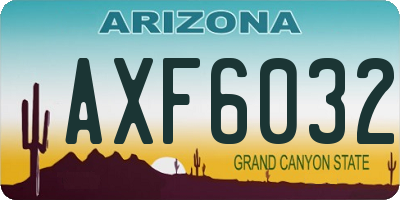 AZ license plate AXF6032