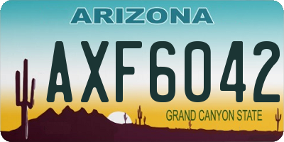 AZ license plate AXF6042