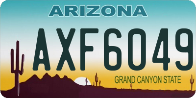 AZ license plate AXF6049