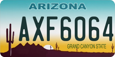 AZ license plate AXF6064