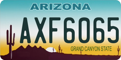 AZ license plate AXF6065