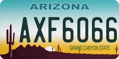 AZ license plate AXF6066