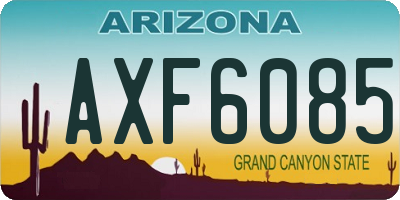 AZ license plate AXF6085