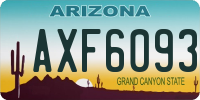 AZ license plate AXF6093