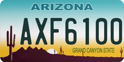 AZ license plate AXF6100