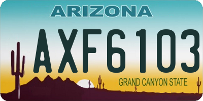 AZ license plate AXF6103