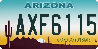 AZ license plate AXF6115