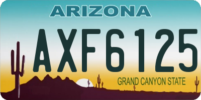AZ license plate AXF6125