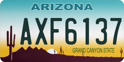 AZ license plate AXF6137