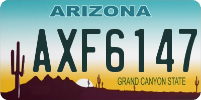 AZ license plate AXF6147