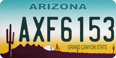 AZ license plate AXF6153