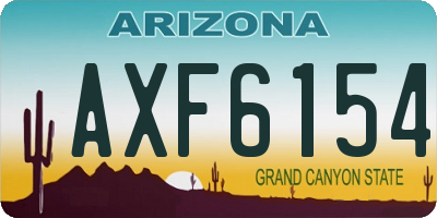 AZ license plate AXF6154