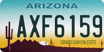 AZ license plate AXF6159