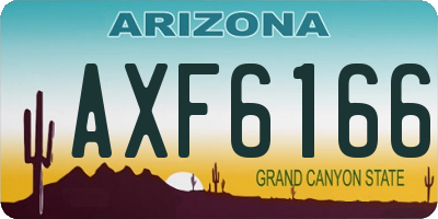 AZ license plate AXF6166