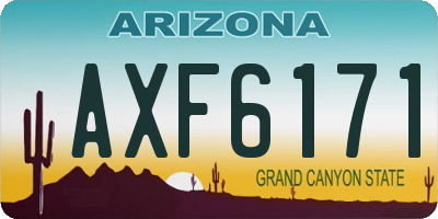 AZ license plate AXF6171
