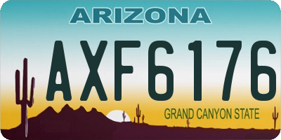 AZ license plate AXF6176