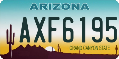 AZ license plate AXF6195