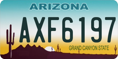 AZ license plate AXF6197