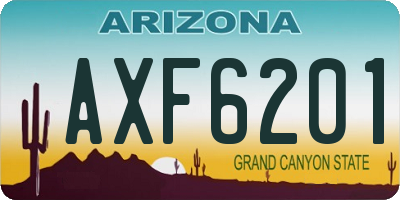 AZ license plate AXF6201