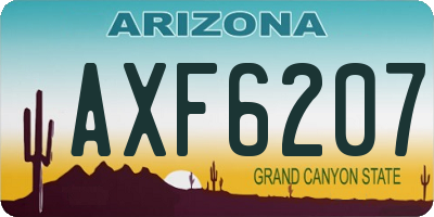AZ license plate AXF6207
