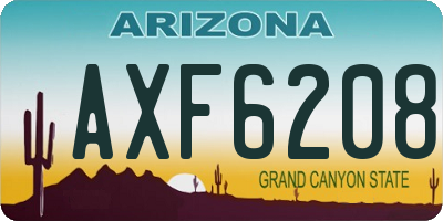 AZ license plate AXF6208