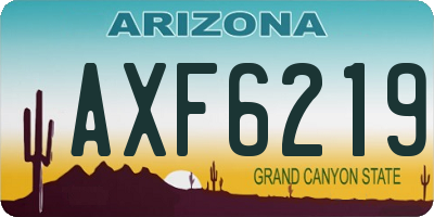 AZ license plate AXF6219