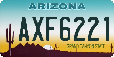 AZ license plate AXF6221