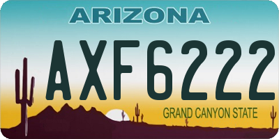 AZ license plate AXF6222