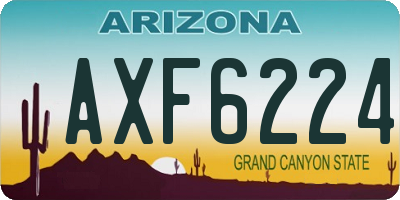 AZ license plate AXF6224
