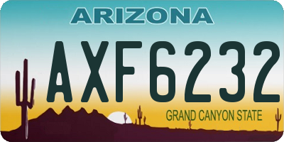 AZ license plate AXF6232