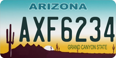 AZ license plate AXF6234