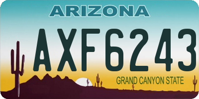 AZ license plate AXF6243