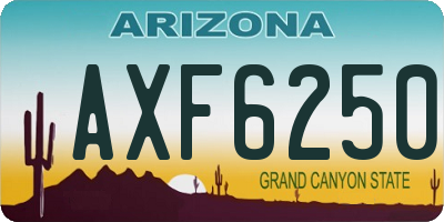 AZ license plate AXF6250