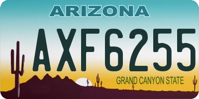AZ license plate AXF6255