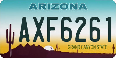 AZ license plate AXF6261