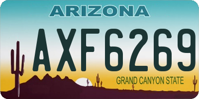 AZ license plate AXF6269