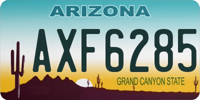 AZ license plate AXF6285