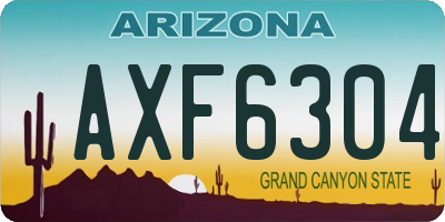 AZ license plate AXF6304