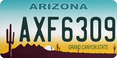 AZ license plate AXF6309