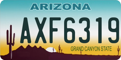 AZ license plate AXF6319