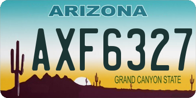 AZ license plate AXF6327