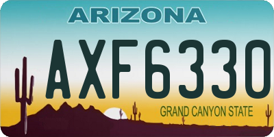 AZ license plate AXF6330