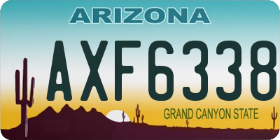 AZ license plate AXF6338