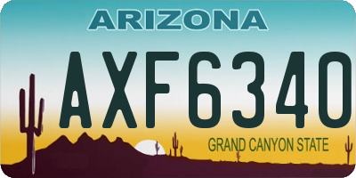 AZ license plate AXF6340