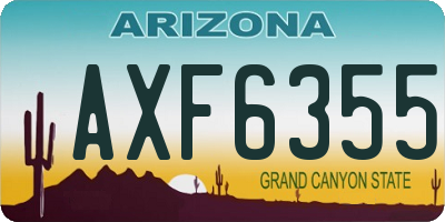 AZ license plate AXF6355