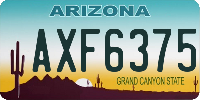 AZ license plate AXF6375