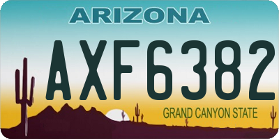 AZ license plate AXF6382