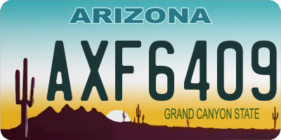 AZ license plate AXF6409
