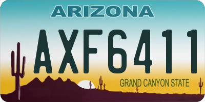 AZ license plate AXF6411